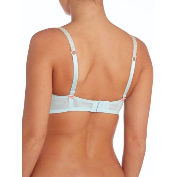 HEIDI KLUM Mon Coeur Lace Balconette Underwire Bra Blue 32C NEW - Picture 3 of 8